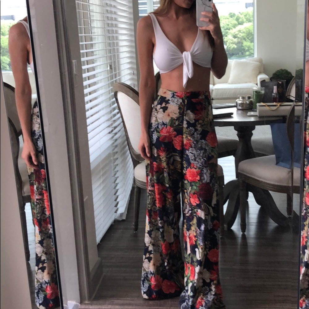 Alice + Olivia Floral Palazzo Pants Size 0